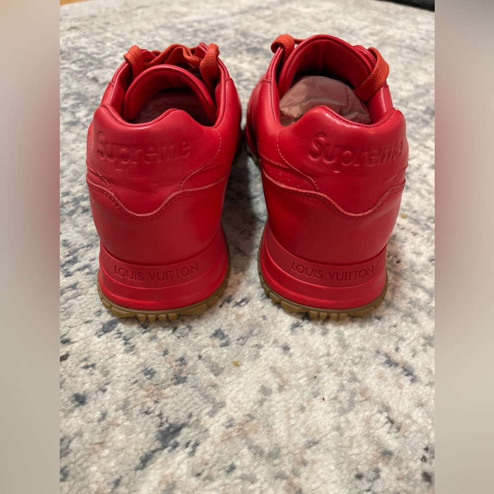 Louis Vuitton x SUPREME Red Sneakers